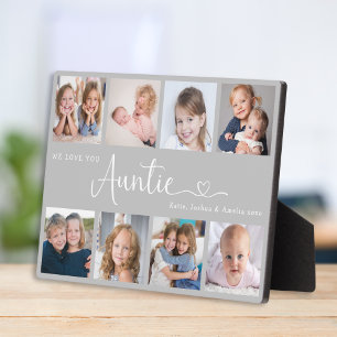 Moderne Tante-Foto-Collage Herz-Schrift Fotoplatte