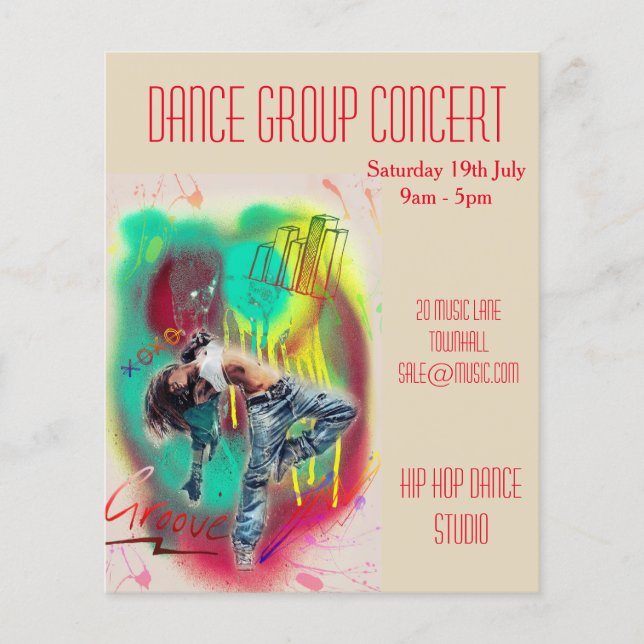 Moderne Tanz- oder Hip-Hop-Tanzperformance Flyer (Vorne)