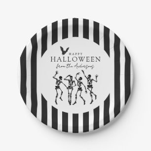 Moderne tanzende Skelette Frohes Halloween Pappteller