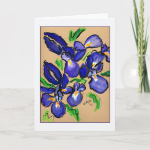 Moderne Tanzkarte Iris Painting Grußkarte Karte