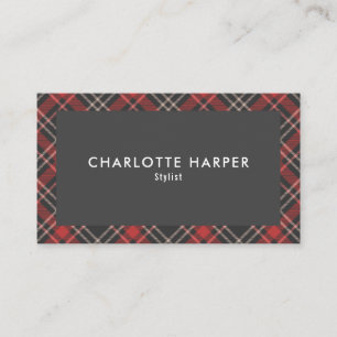 Moderne Tartan-Karo-Muster Visitenkarte
