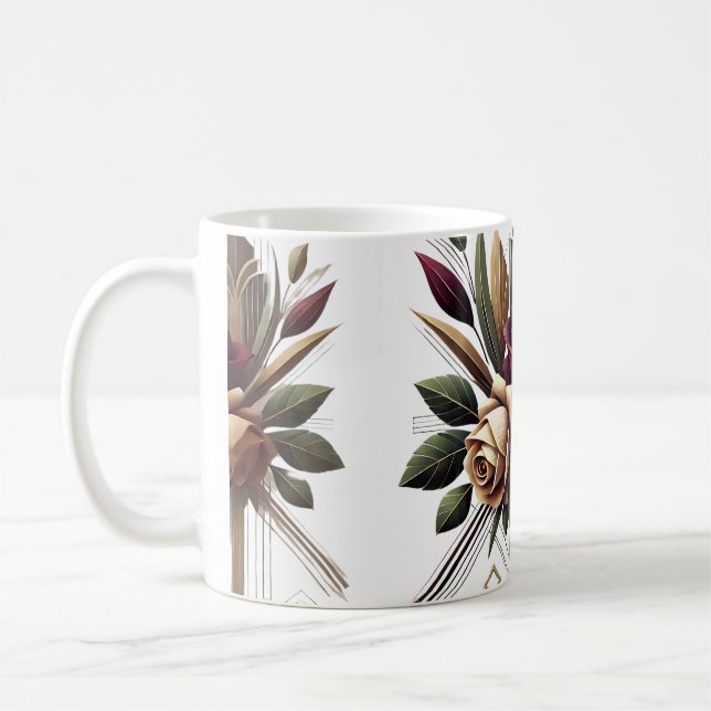 Moderne Tasse des Blumenkaffees (Links)