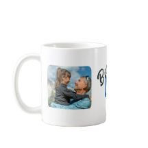 Moderne Tasse für den besten Papa mit zwei Fotos