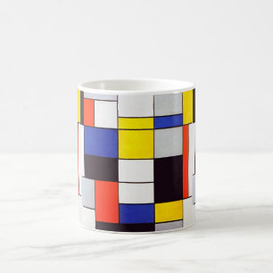 Moderne Tasse - Piet Mondrian's Retro Harmonie
