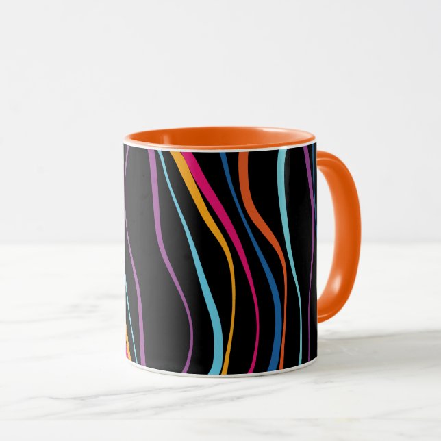 Moderne Tasse von Pattern mit farbigen Waves (VorderseiteRechts)