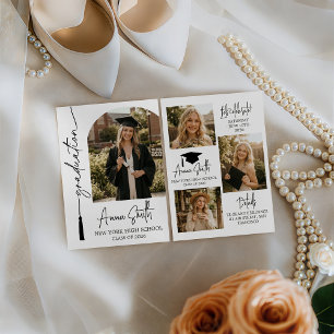 Moderne Tassel-Schrift-Foto-Abschluss-Einladung Einladung