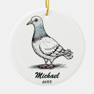 Moderne Taube Personalisiert Keramik Ornament