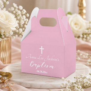 Moderne Taufe Christliche Taufe Weißen Kreuz Dusty Geschenkschachtel
