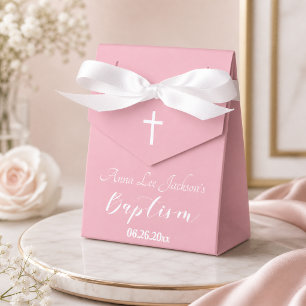 Moderne Taufe Christliche Taufe Weißen Kreuz Dusty Geschenkschachtel