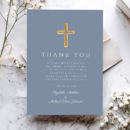 Moderne Taufe des Blauen Kreuzes Dankeskarte