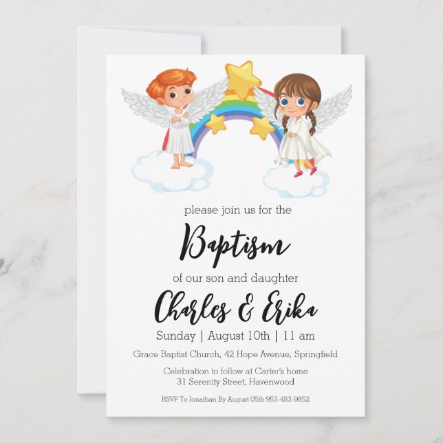 moderne Taufe Einladung (Vorderseite)