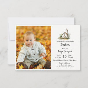 Moderne Taufe Religiöses Foto Einladung