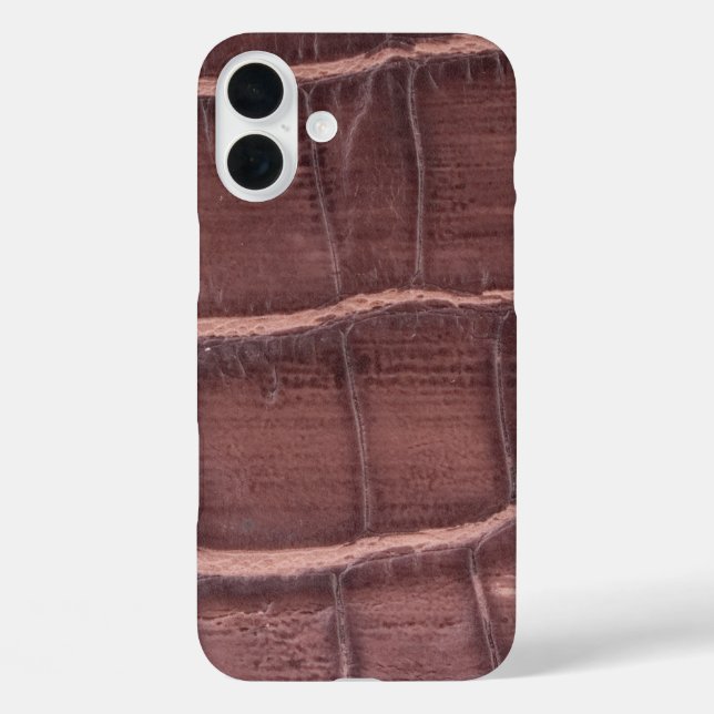 Moderne Taupe Croc Leather Textur Case-Mate iPhone Hülle (Rückseite)