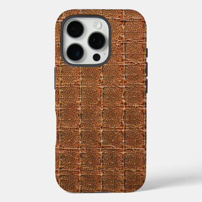 Moderne Taupe Croc Leather Textur Case-Mate iPhone Hülle (Rückseite)