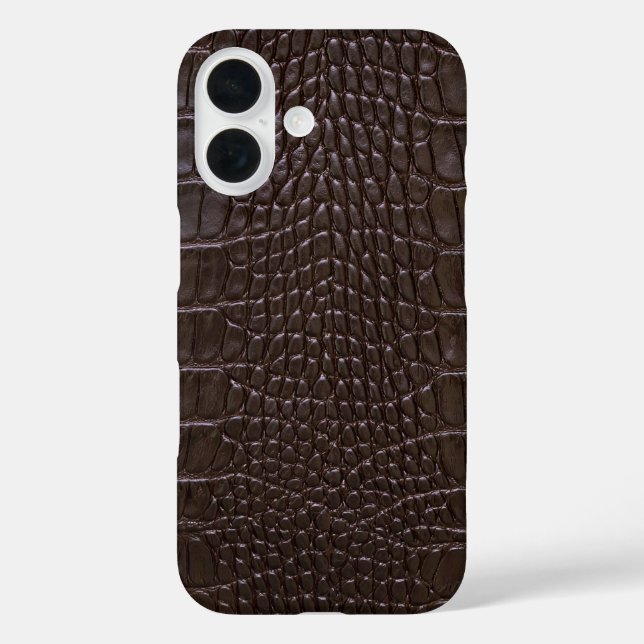Moderne Taupe Croc Leather Textur Case-Mate iPhone Hülle (Rückseite)