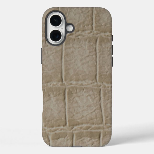 Moderne Taupe Croc Leather Textur Case-Mate iPhone Hülle (Rückseite)