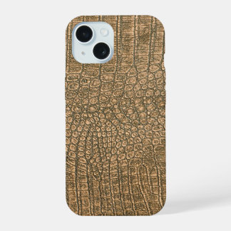 Moderne Taupe Croc Leather Textur iPhone 15 Hülle