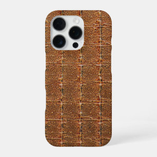 Moderne Taupe Croc Leather Textur iPhone 16 Pro Hülle