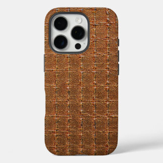Moderne Taupe Croc Leather Textur iPhone 16 Pro Hülle