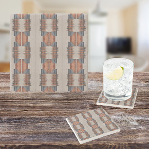 Moderne Taupe Denim und Rost Steinuntersetzer