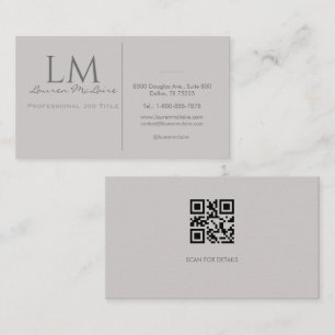 Moderne Taupe-Grau-QR-Code-Unternehmensmarkierung Visitenkarte