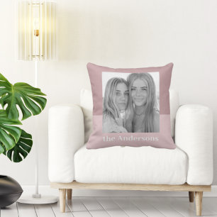 Moderne Taupe & Pink   FOTO   Family Gift Throw Pi Kissen