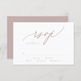 Moderne Taupe und White Simple Wedding RSVP Karte