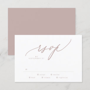 Moderne Taupe und White Simple Wedding RSVP Karte
