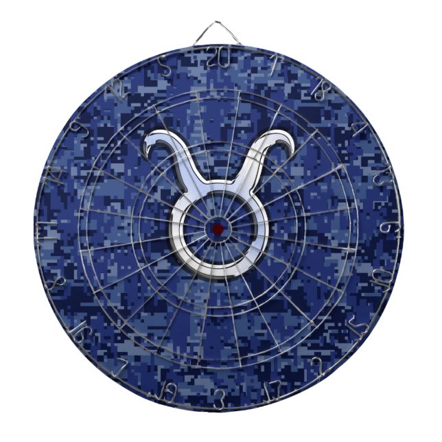 Moderne Taurus Zodiac signieren blaue blaue Camouf Dartscheibe (vorne)