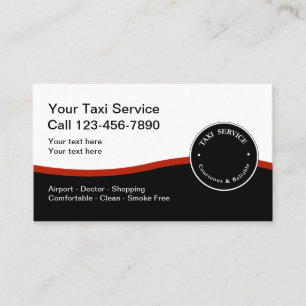 Moderne Taxicar-Service Visitenkarte