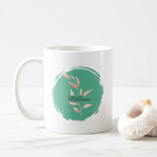 Moderne Teal-Blatt-Dekorative Wurfdecke Kaffeetasse