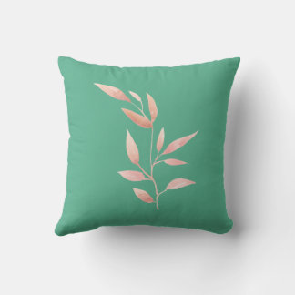 Moderne Teal-Blatt-Dekorative Wurfdecke Kissen