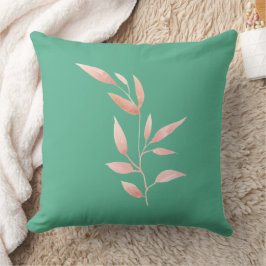 Moderne Teal-Blatt-Dekorative Wurfdecke Kissen