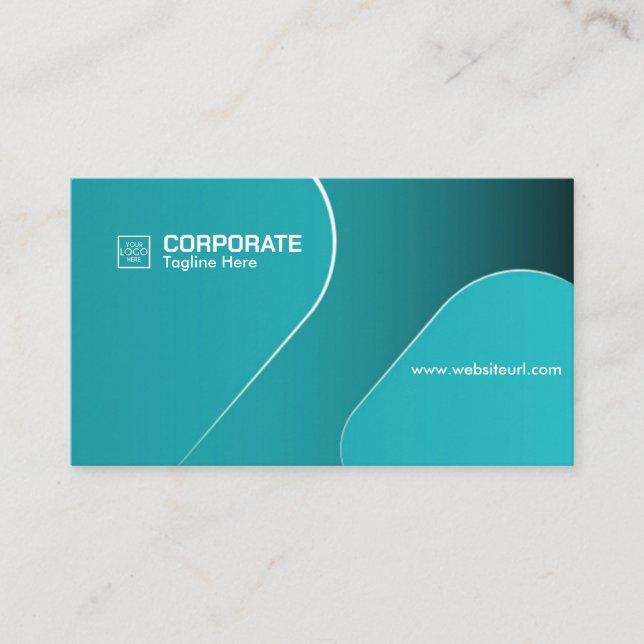 Moderne Teal-Gradient-Unternehmensvorlage Visitenkarte (Vorderseite)