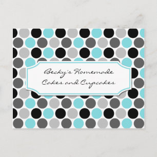 Moderne Teal-Grau-Schwarze-Kreise Rezeptkarten Postkarte