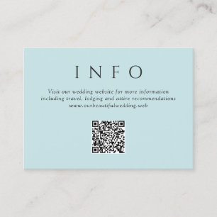 Moderne Teal-Minimalist- QR-Code-Hochzeit Begleitkarte