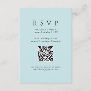 Moderne Teal-Minimalist-QR-Code-Hochzeit RSVP Karte