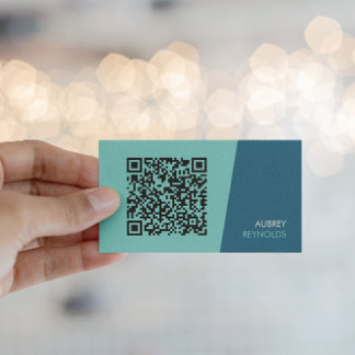 Moderne Teal-QR-Code-Visitenkarte Visitenkarte