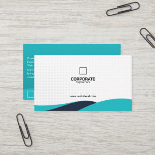 Moderne Teal-Schwarz-Wellen-Vorlage für Unternehme Visitenkarte