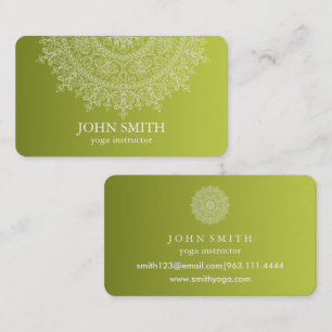 Moderne Teal- und Gold-Mandala-Yoga-Lehrer-Unterne Visitenkarte