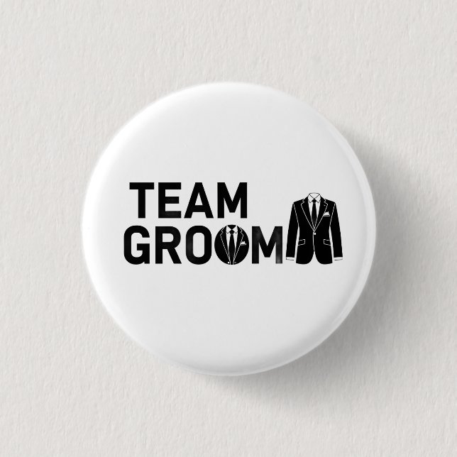 Moderne Team Bräutigam Hochzeitsgesellschaft Butto Button (Vorderseite)