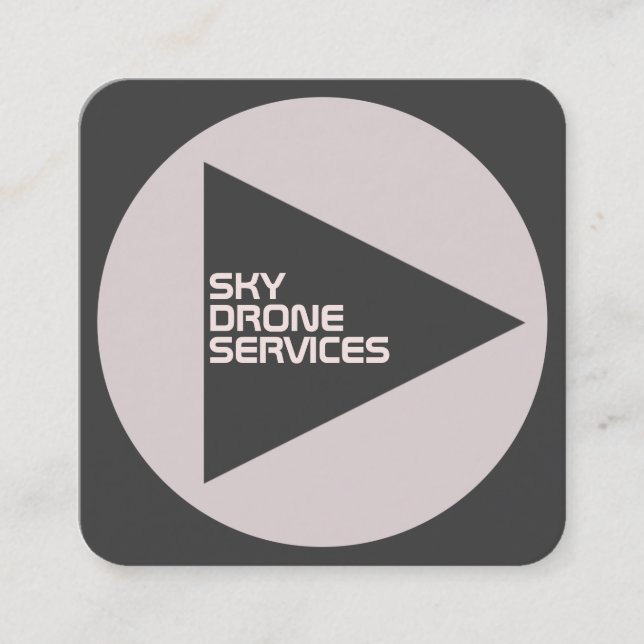 Moderne, technisch , abgerundete Cover-Graue Bearb Quadratische Visitenkarte (Vorderseite)