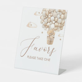 Moderne Teddy Bär Aquarell Babydusche bevorzugt Sockelschild