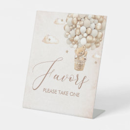 Moderne Teddy Bär Aquarell Babydusche bevorzugt Sockelschild