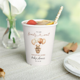 Moderne Teddy Bear Gender Neutral Baby Dusche Pappbecher