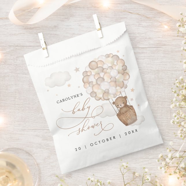 Moderne Teddy Bear Hot Air Ballon Babydusche Geschenktütchen (Ausgeschnitten)