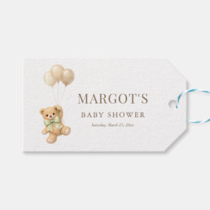 Moderne Teddybär-Balloons Baby Shower Dankeschön Geschenkanhänger