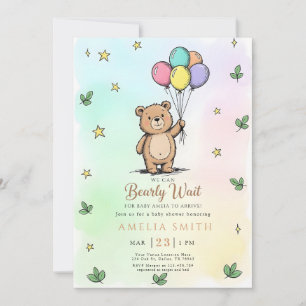 Moderne Teddybär Freundliche Babyparty Einladung