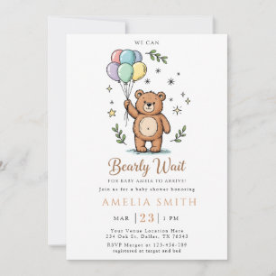 Moderne Teddybär freundliche Babyparty Einladung