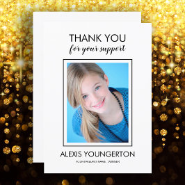 Moderne Tee Miss Pageant Vielen Dank Foto White Dankeskarte